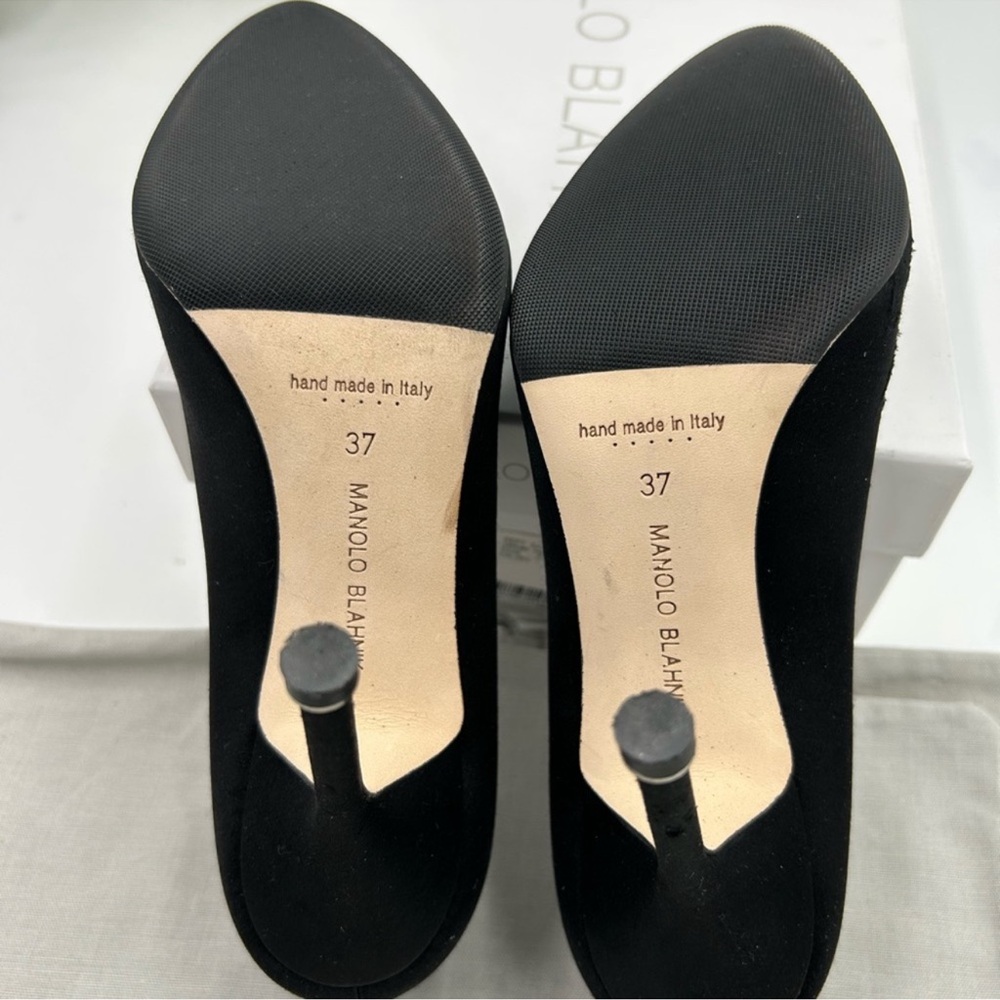 Women’s Manolo BLAHNIK HANGISI satin pump size 37 made in Italy - Picture 7 of 12
